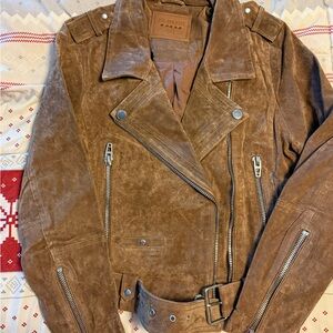 Brand new Blank NYC brown suede bomber jacket mSRP 100